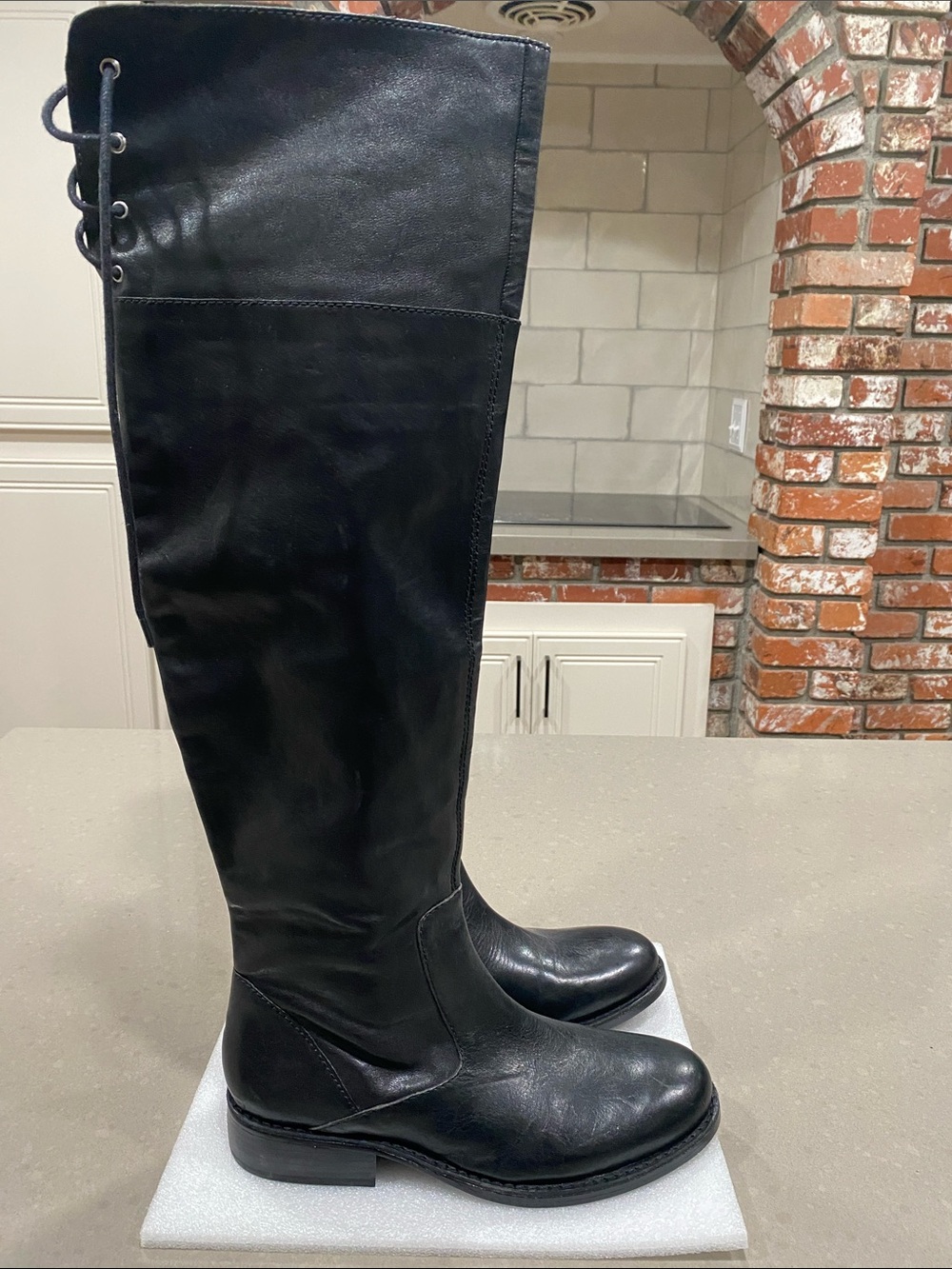new vince camuto leather fays over the knee cuff boot 10
